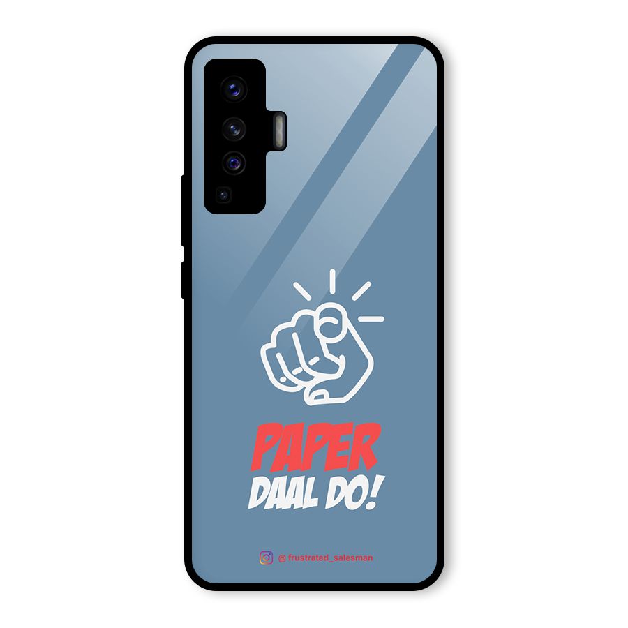 Paper Daal Do SteelBlue Glass Back Case for Vivo X50