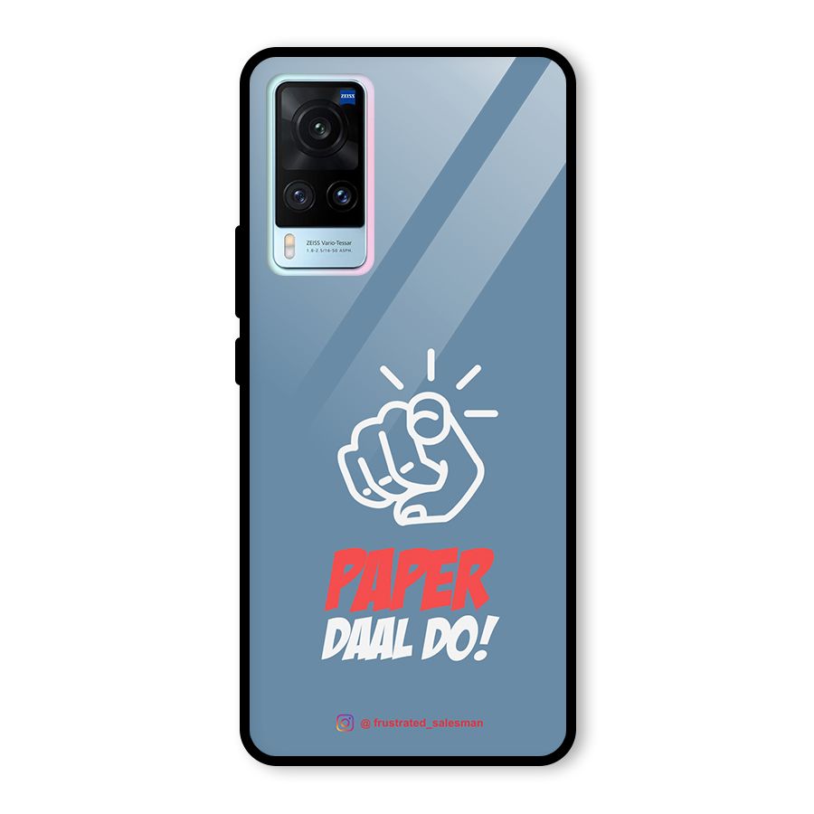 Paper Daal Do SteelBlue Glass Back Case for Vivo X60