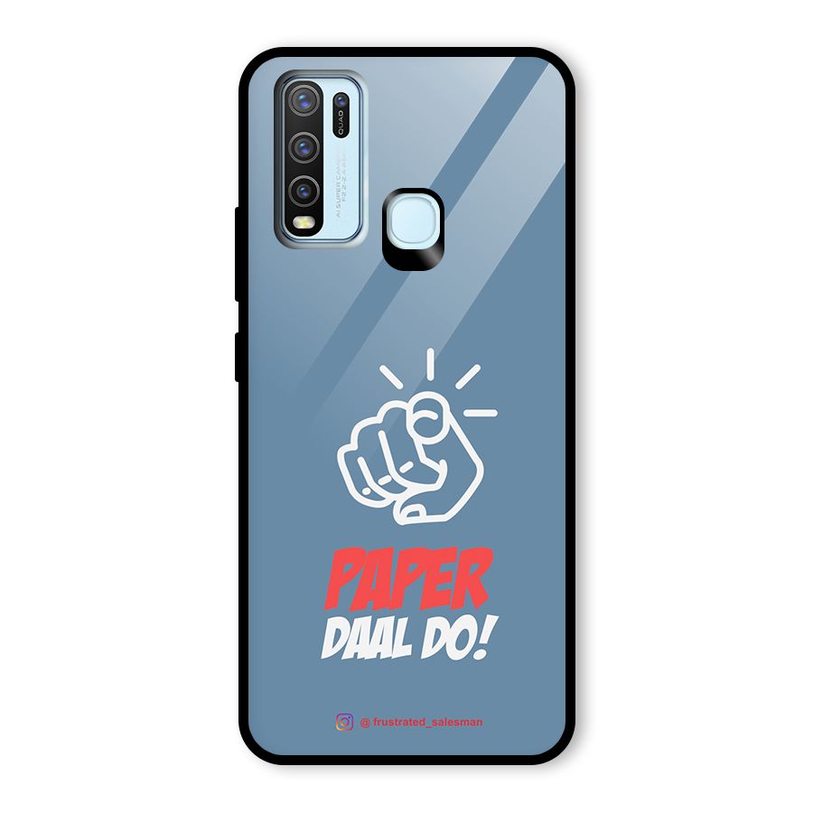 Paper Daal Do SteelBlue Glass Back Case for Vivo Y50
