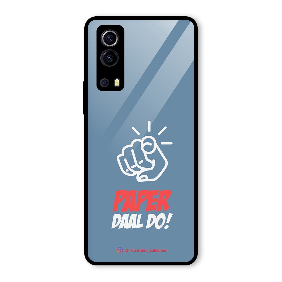 Paper Daal Do SteelBlue Glass Back Case for Vivo iQOO Z3