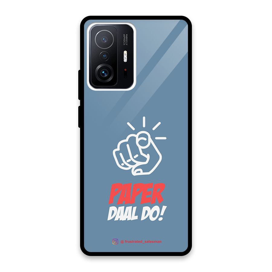 Paper Daal Do SteelBlue Glass Back Case for Xiaomi 11T Pro