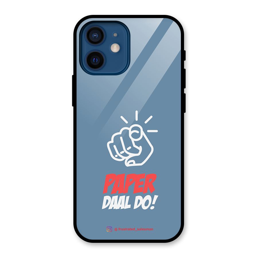 Paper Daal Do SteelBlue Glass Back Case for iPhone 12 Mini