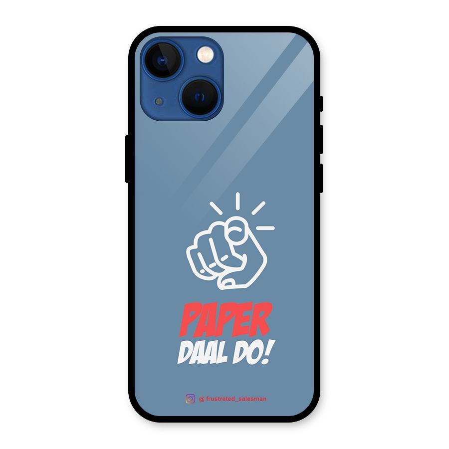 Paper Daal Do SteelBlue Glass Back Case for iPhone 13 Mini
