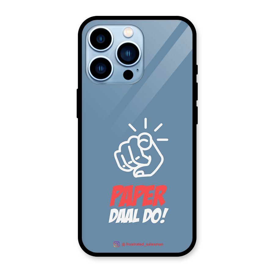 Paper Daal Do SteelBlue Glass Back Case for iPhone 13 Pro
