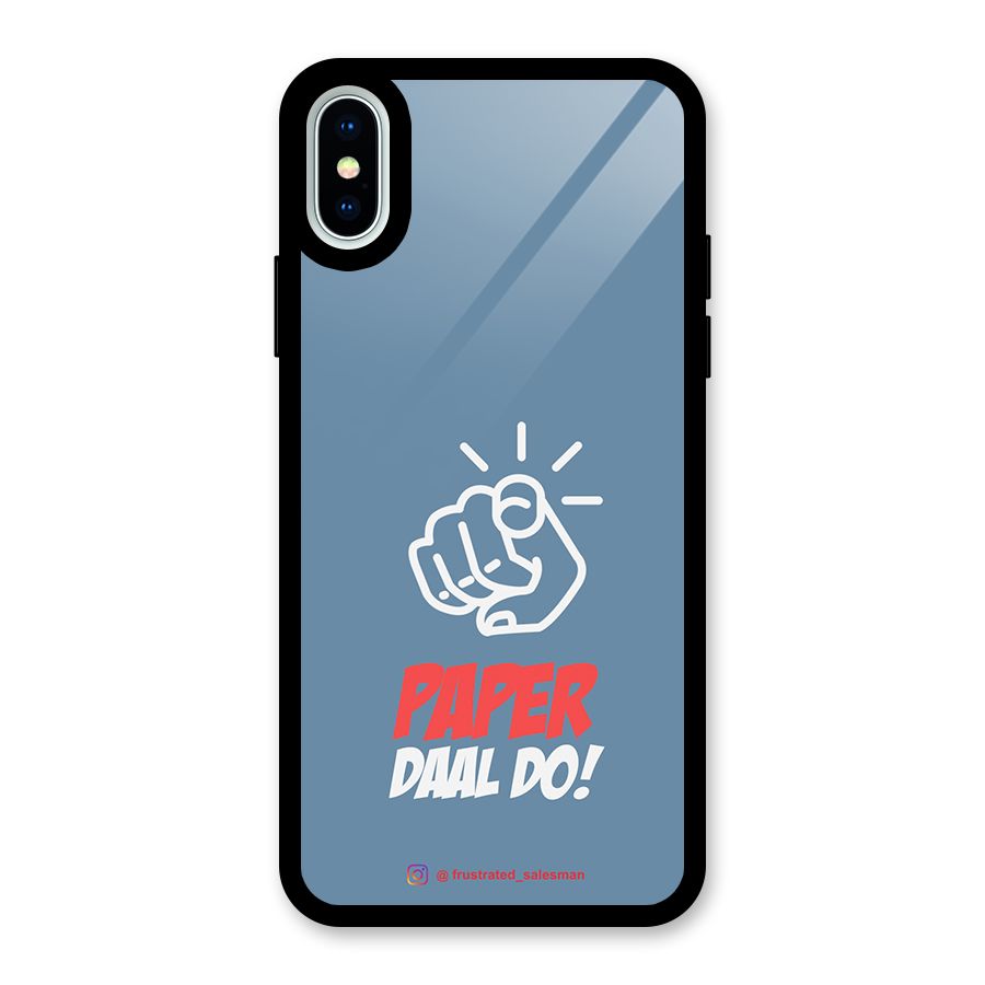 Paper Daal Do SteelBlue Glass Back Case for iPhone XS