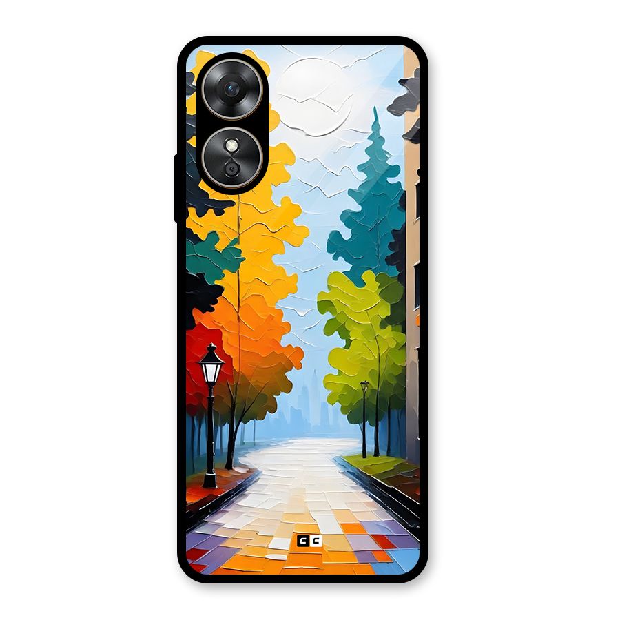Paper Street Glass Back Case for Oppo A17
