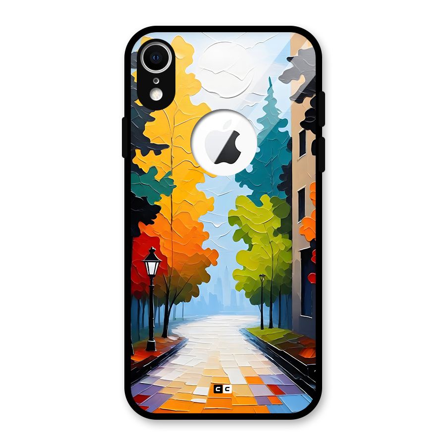 Paper Street Glass Back Case for iPhone XR Logo Cut
