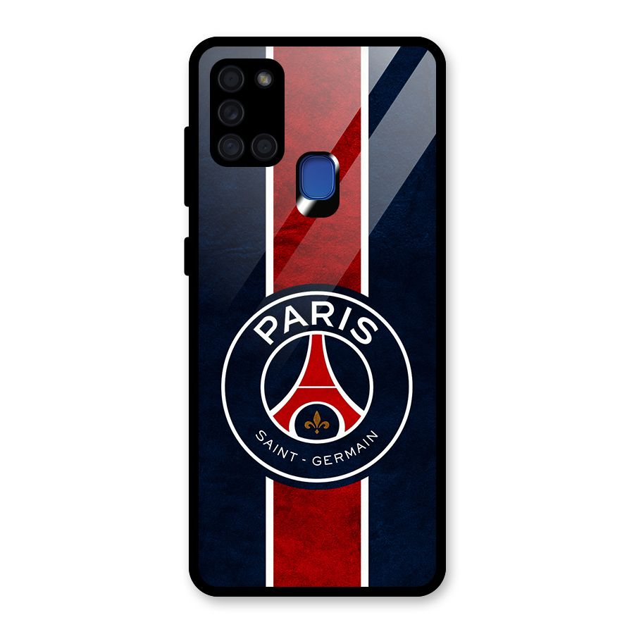 Paris Saint Germain Football Club Glass Back Case for Galaxy A21s