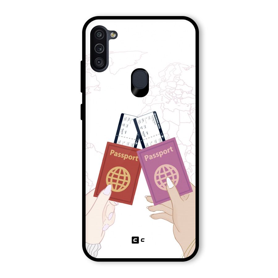 Passport Drive Glass Back Case for Galaxy M11