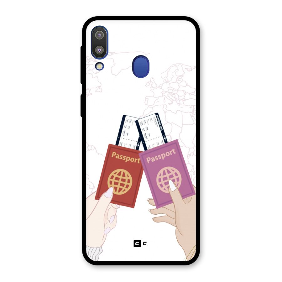 Passport Drive Glass Back Case for Galaxy M20