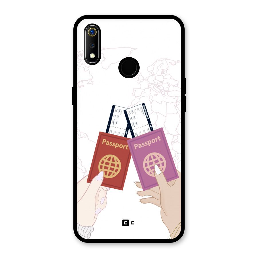 Passport Drive Glass Back Case for Realme 3i