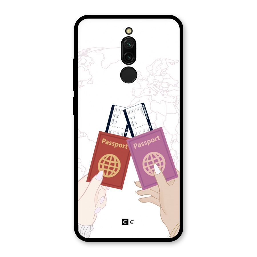 Passport Drive Glass Back Case for Redmi 8