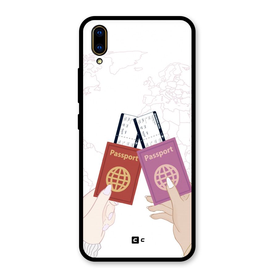 Passport Drive Glass Back Case for Vivo V11 Pro