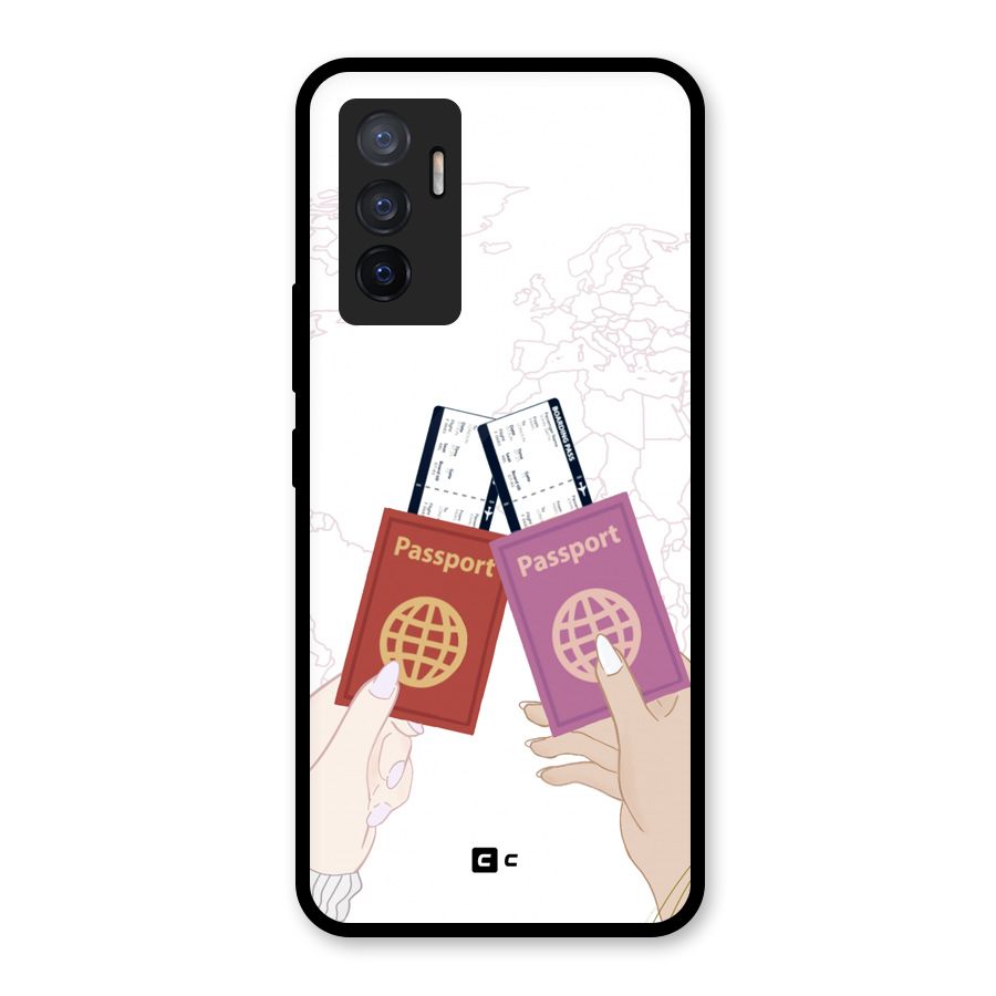 Passport Drive Glass Back Case for Vivo V23e