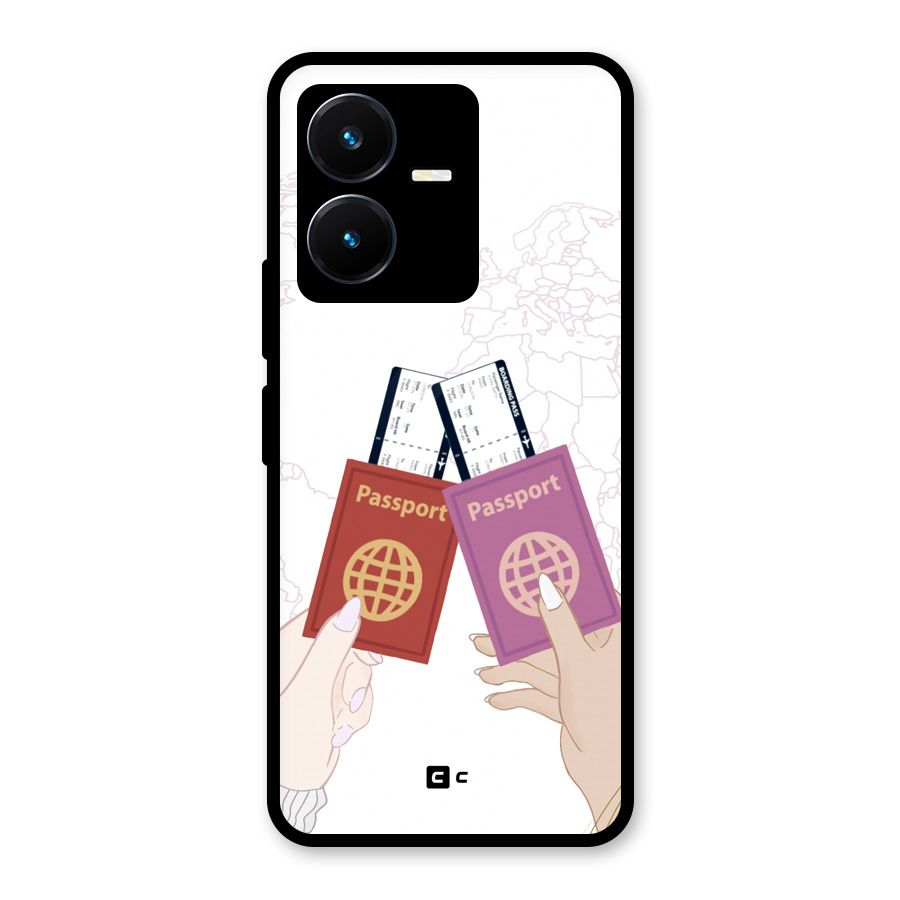 Passport Drive Glass Back Case for Vivo Y22