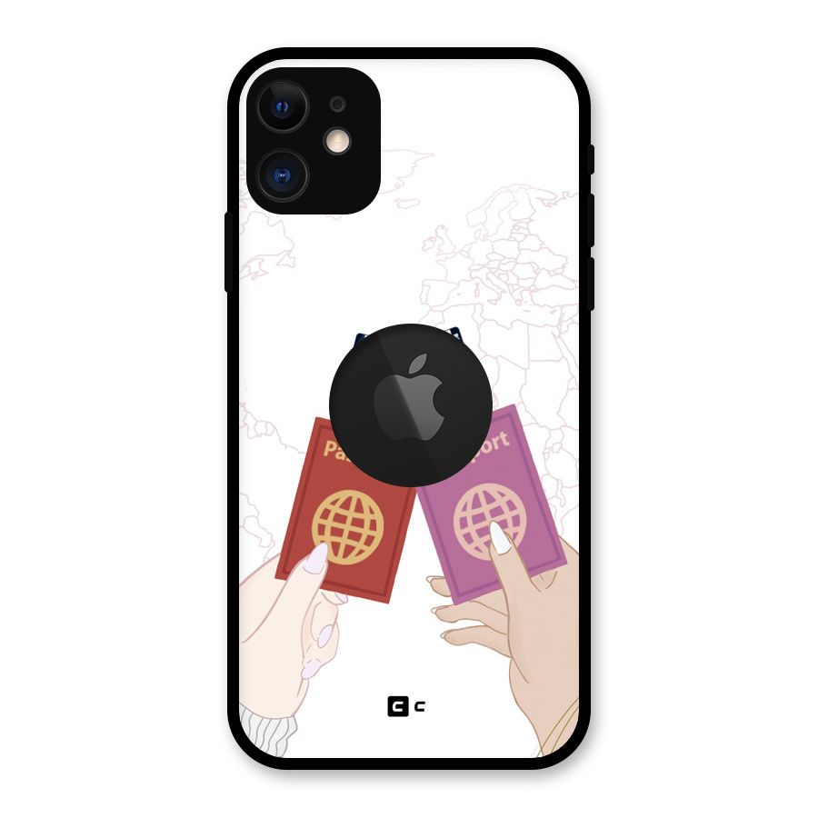Passport Drive Glass Back Case for iPhone 11 Logo Cut
