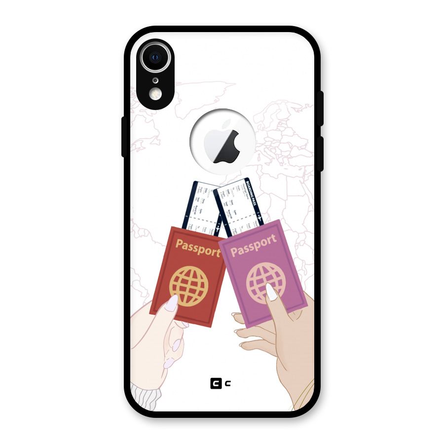 Passport Drive Glass Back Case for iPhone XR Logo Cut