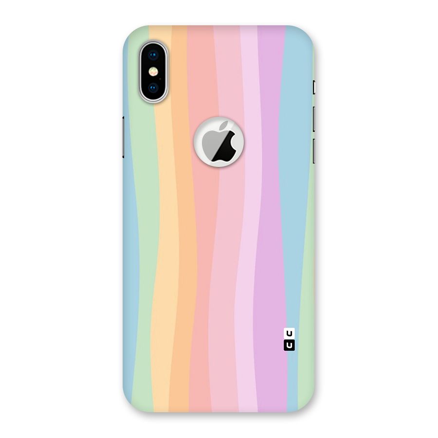Pastel Curves Back Case for iPhone X Logo Cut