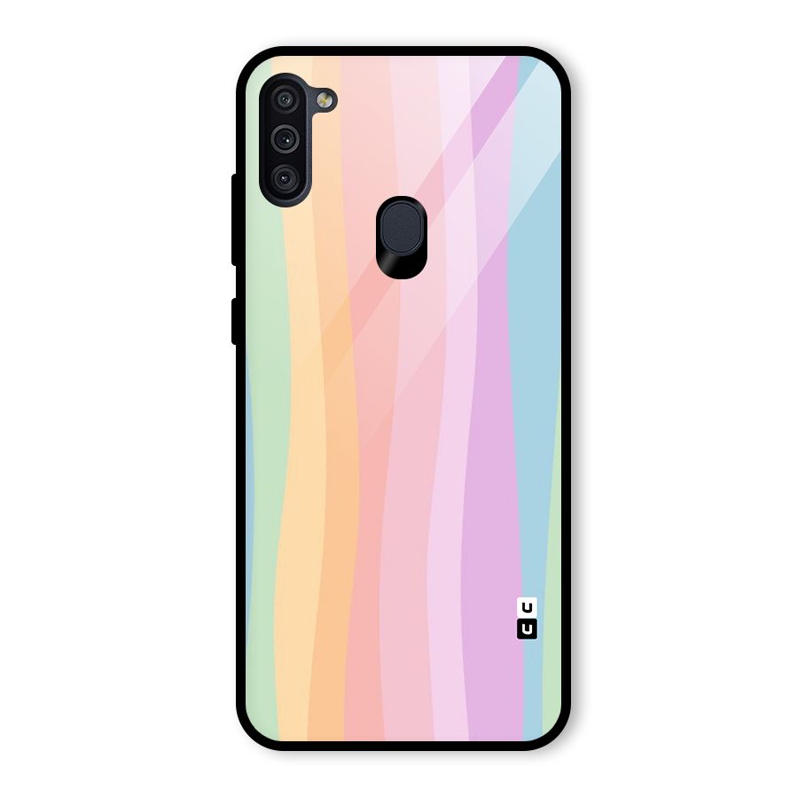 Pastel Curves Glass Back Case for Galaxy M11