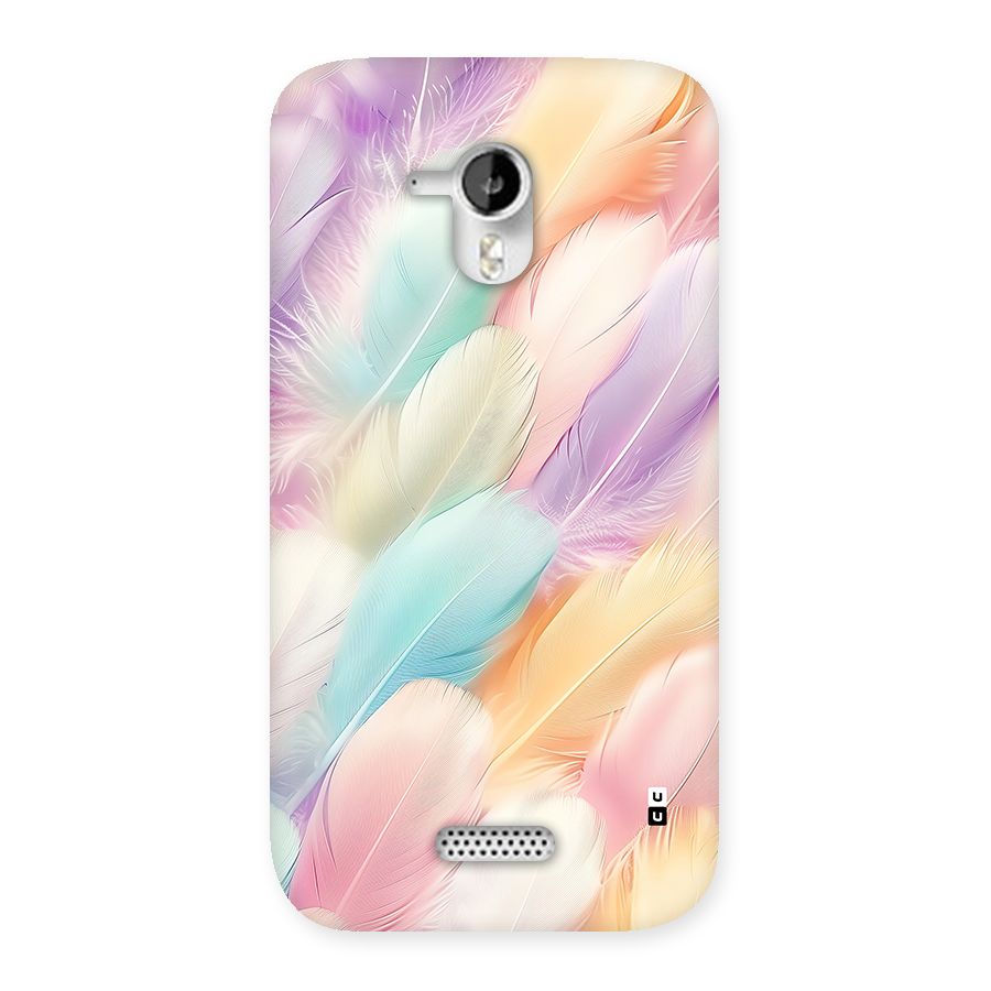 Pastel Feather Back Case for Canvas HD A116