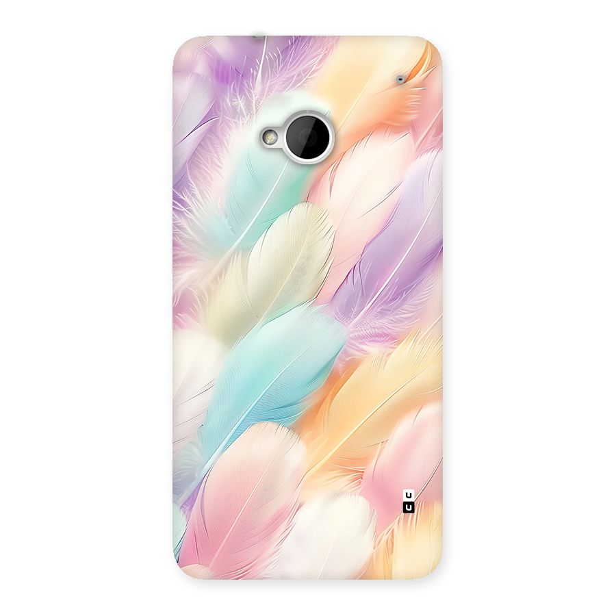 Pastel Feather Back Case for One M7 (Single Sim)