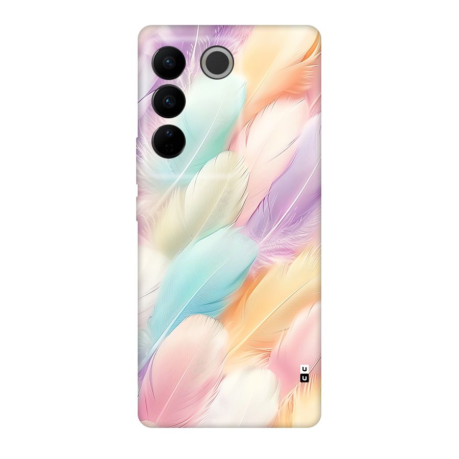 Pastel Feather Back Case for Vivo V27