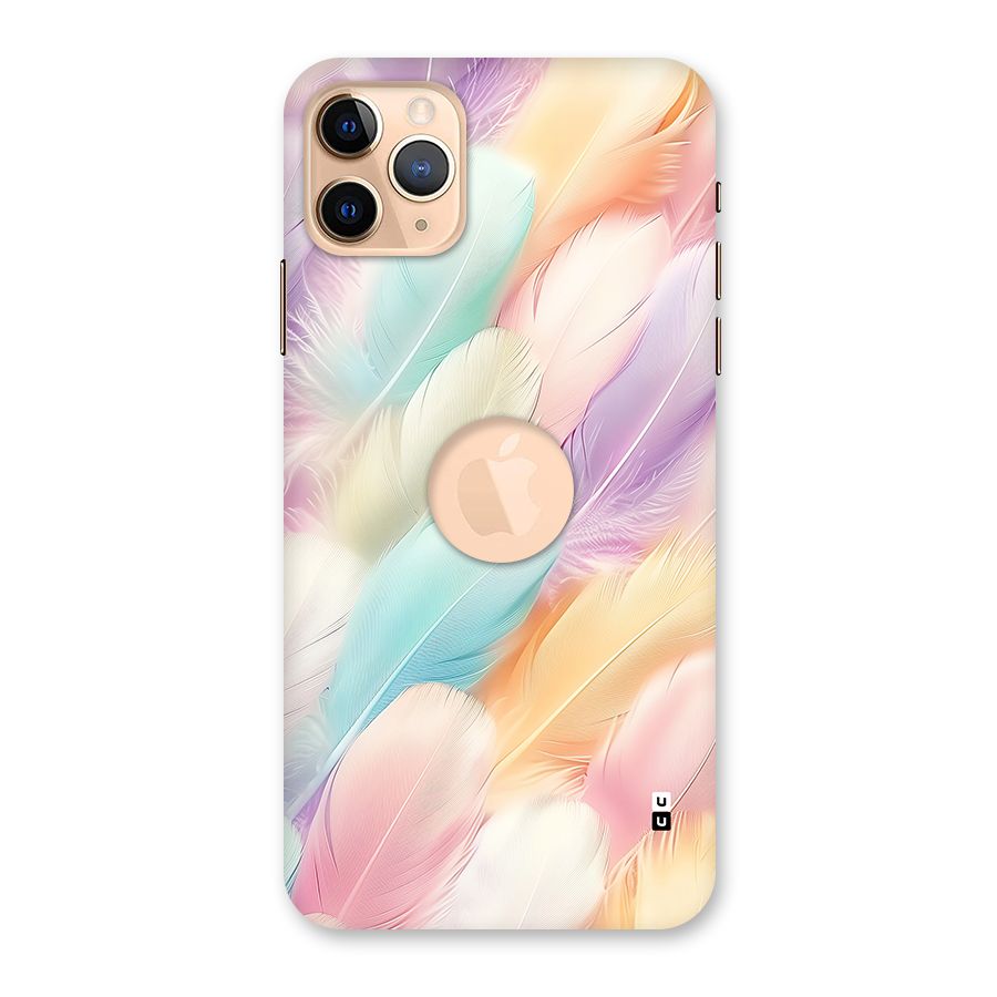 Pastel Feather Back Case for iPhone 11 Pro Max Logo Cut