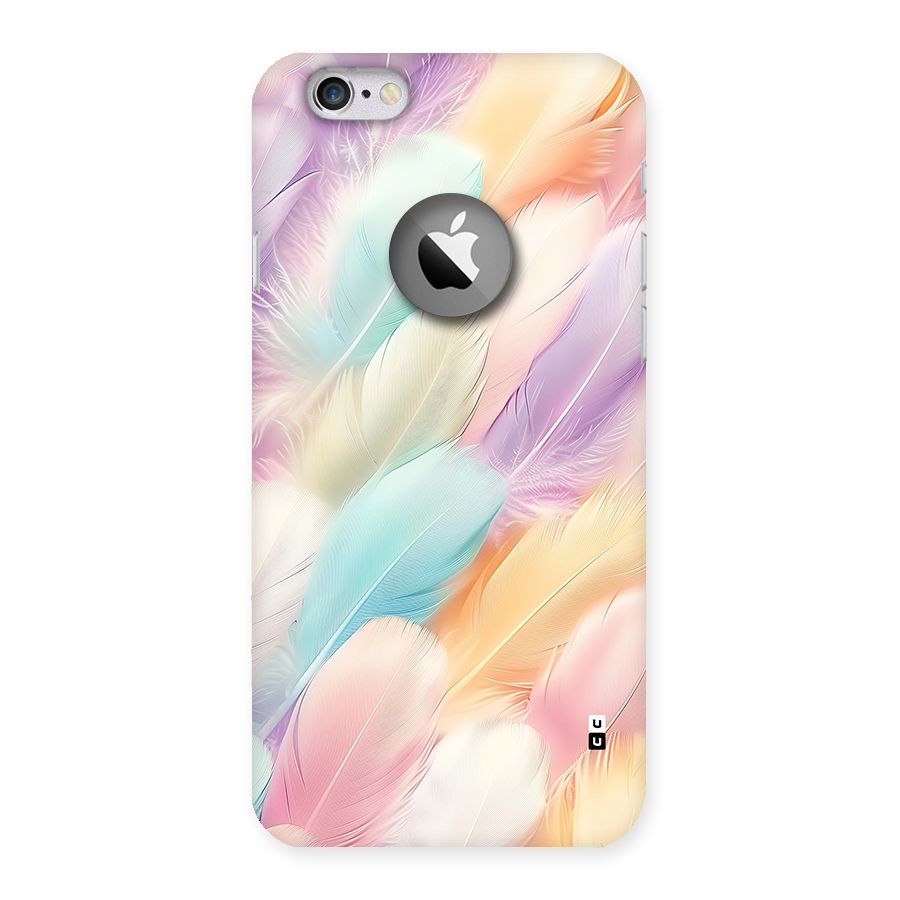 Pastel Feather Back Case for iPhone 6 Logo Cut