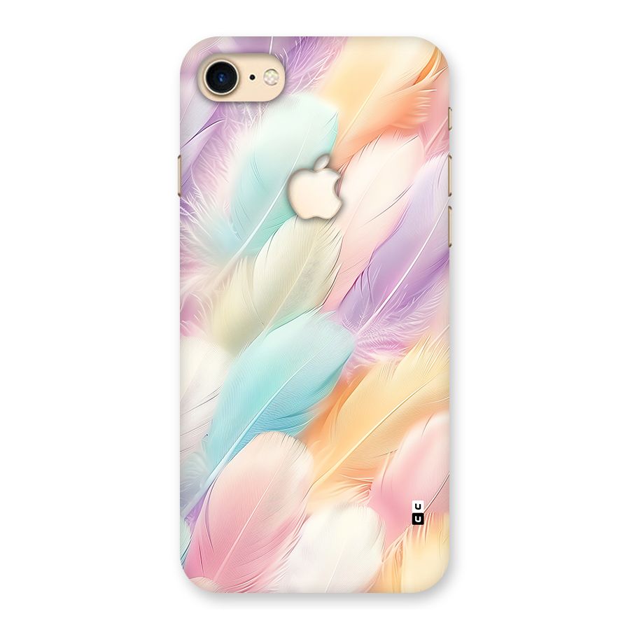 Pastel Feather Back Case for iPhone 7 Apple Cut