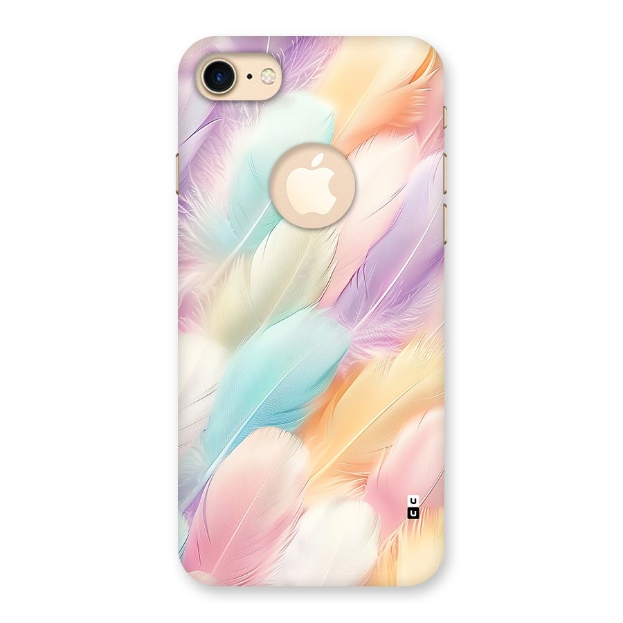 Pastel Feather Back Case for iPhone 7 Logo Cut
