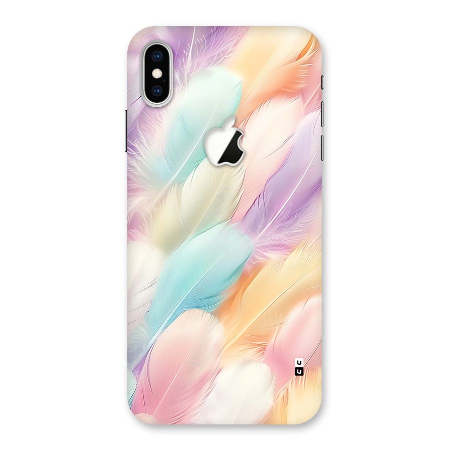 Pastel Feather Back Case for iPhone XS Max Apple Cut
