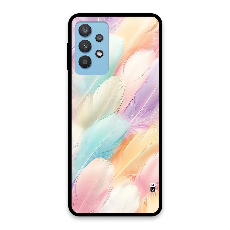 Pastel Feather Glass Back Case for Galaxy M32 5G