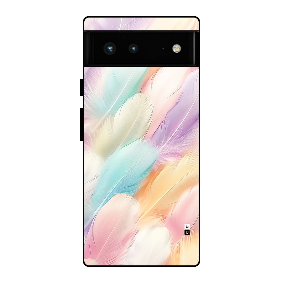 Pastel Feather Glass Back Case for Google Pixel 6