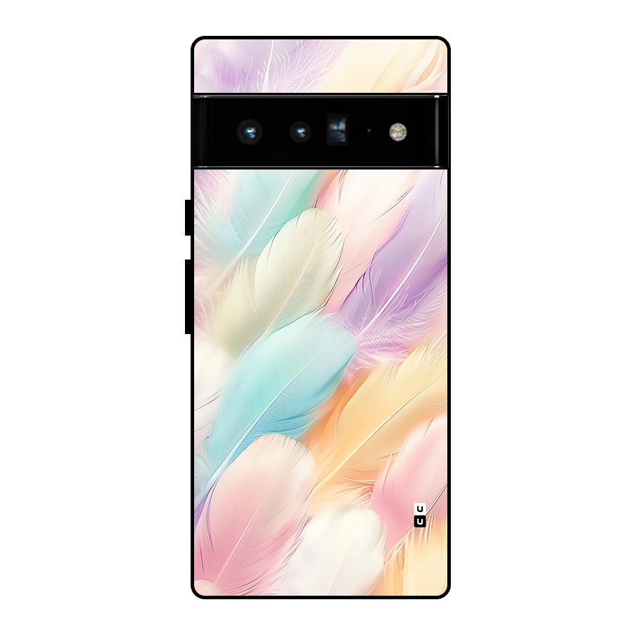 Pastel Feather Glass Back Case for Google Pixel 6 Pro
