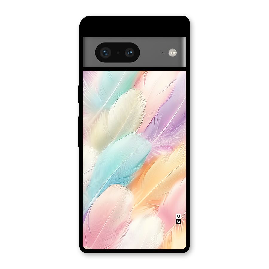 Pastel Feather Glass Back Case for Google Pixel 7