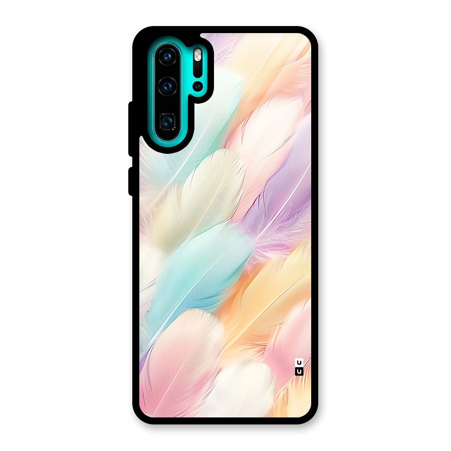 Pastel Feather Glass Back Case for Huawei P30 Pro