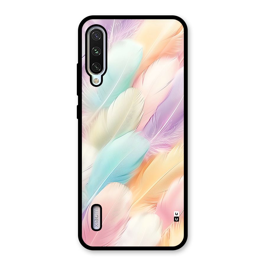 Pastel Feather Glass Back Case for Mi A3