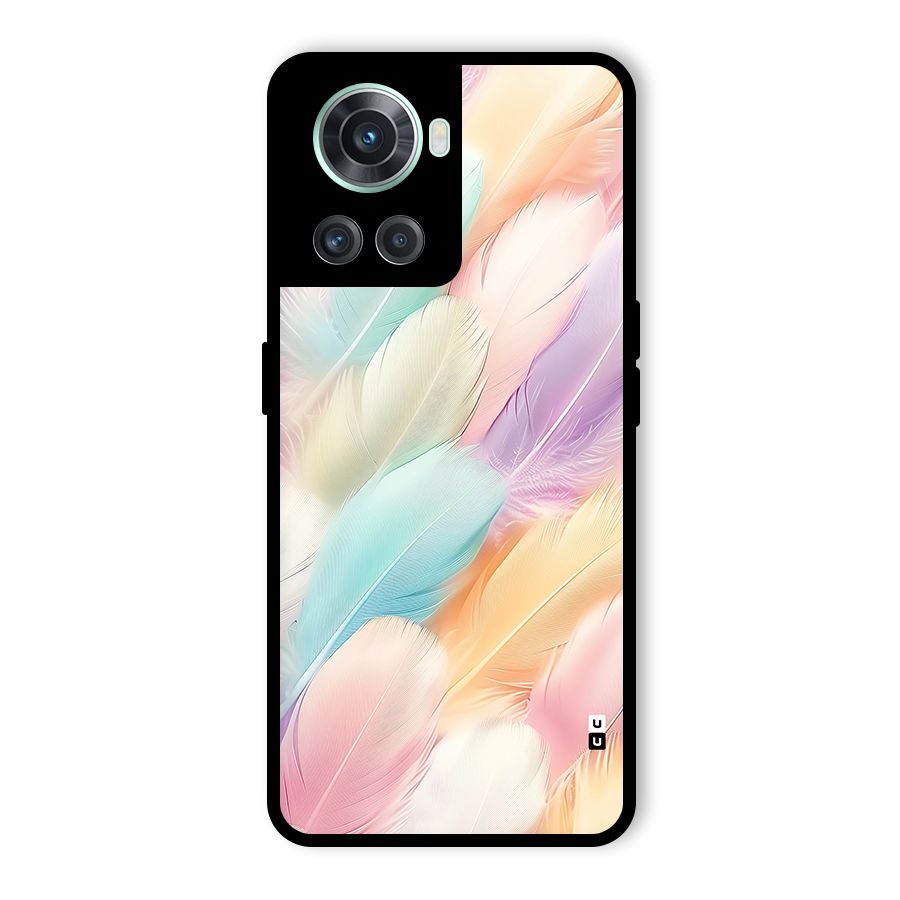 Pastel Feather Glass Back Case for OnePlus 10R