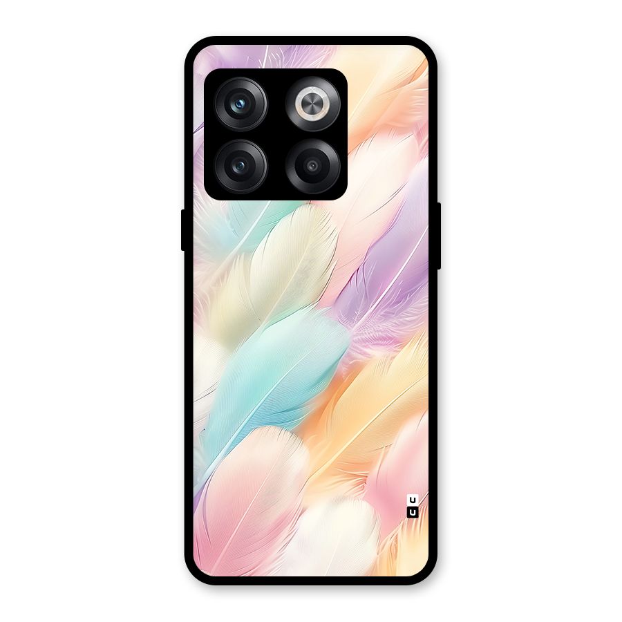 Pastel Feather Glass Back Case for OnePlus 10T