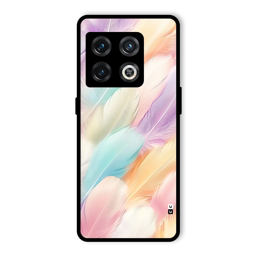 Pastel Feather Glass Back Case for OnePlus 10 Pro 5G