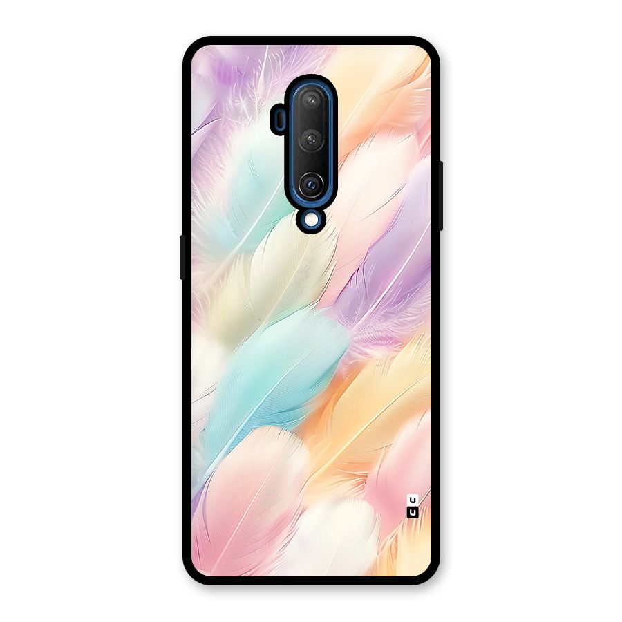 Pastel Feather Glass Back Case for OnePlus 7T Pro
