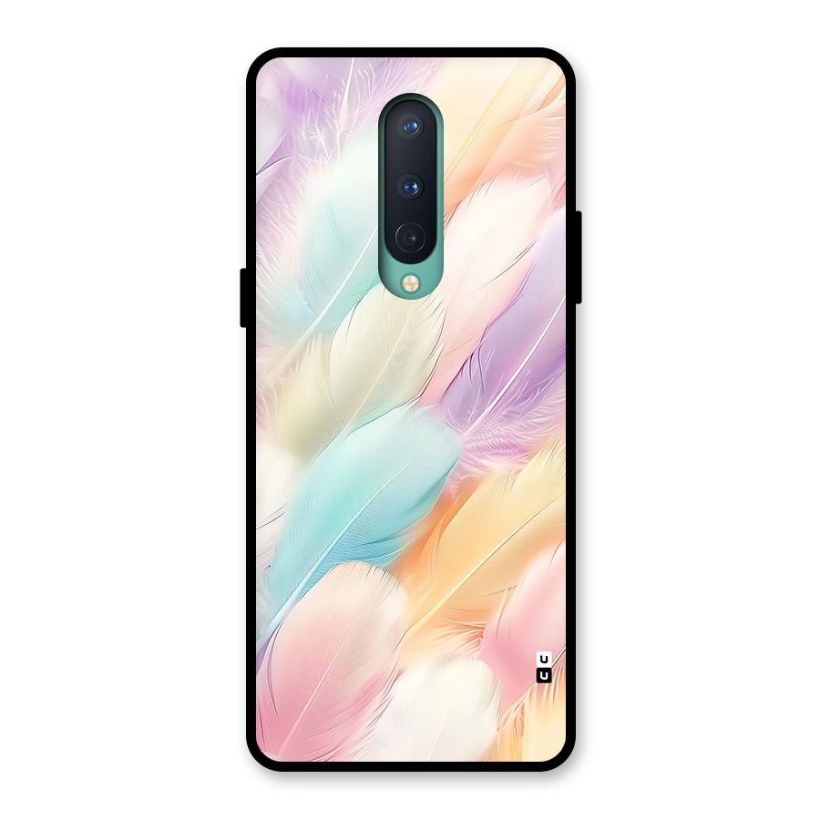Pastel Feather Glass Back Case for OnePlus 8