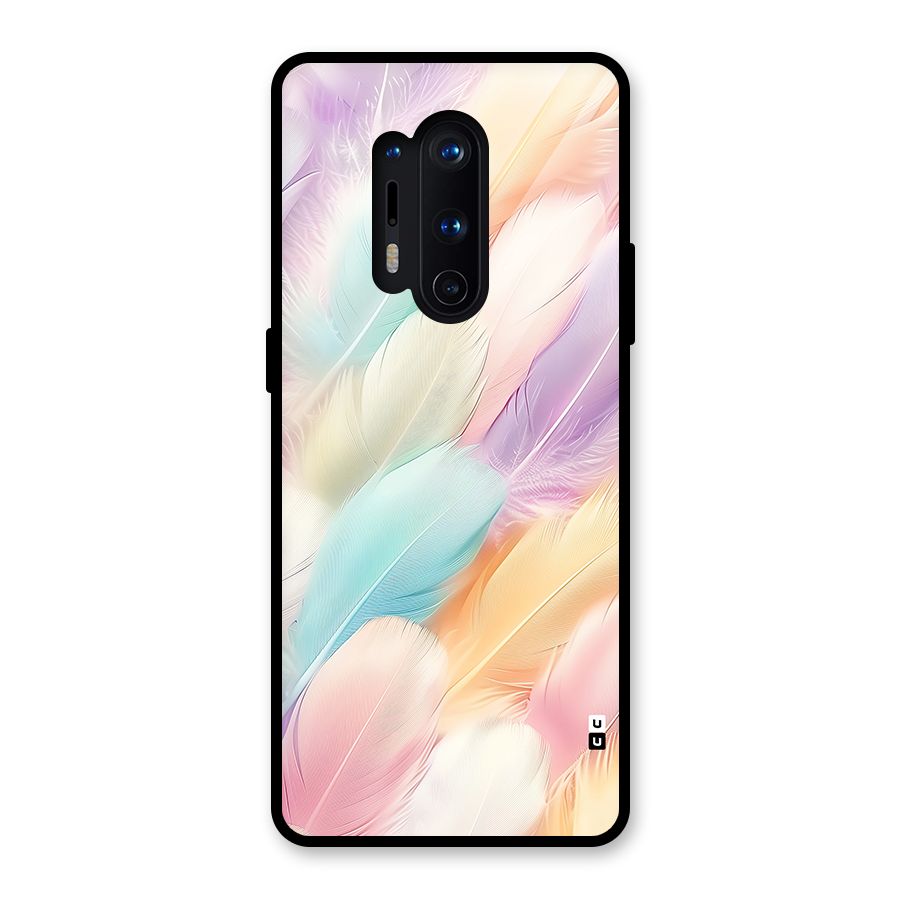 Pastel Feather Glass Back Case for OnePlus 8 Pro