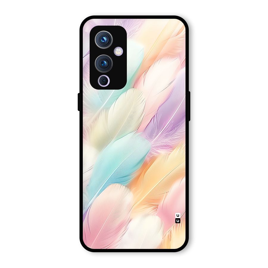 Pastel Feather Glass Back Case for OnePlus 9