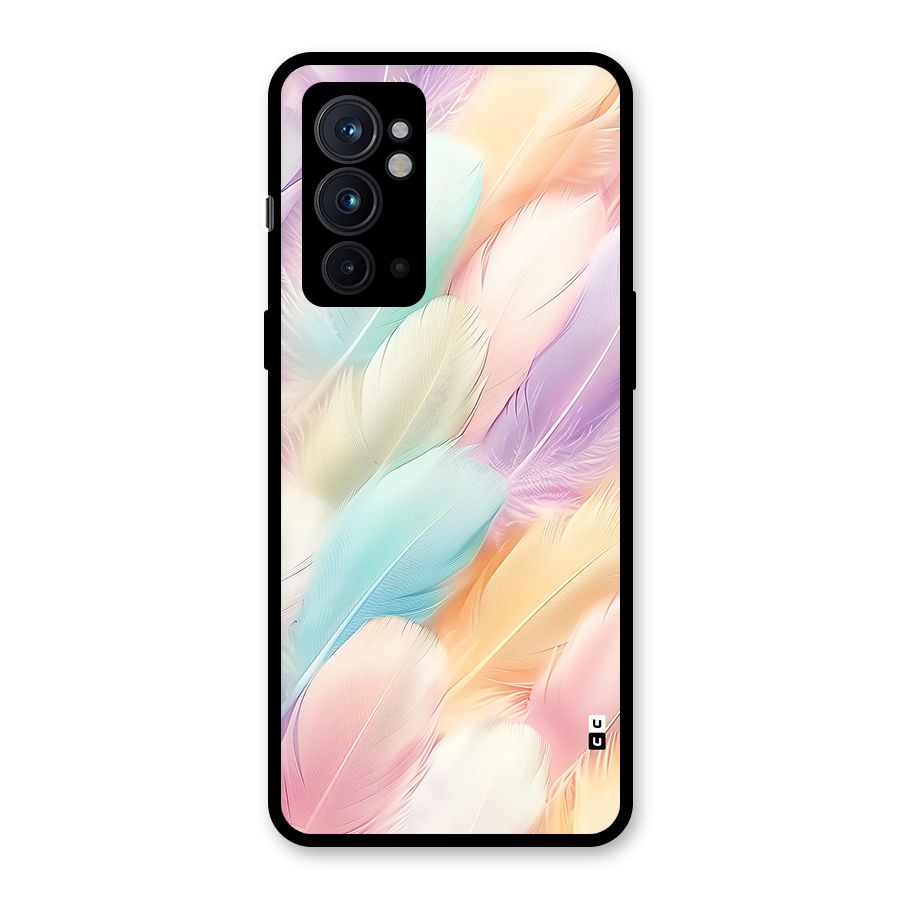 Pastel Feather Glass Back Case for OnePlus 9RT 5G