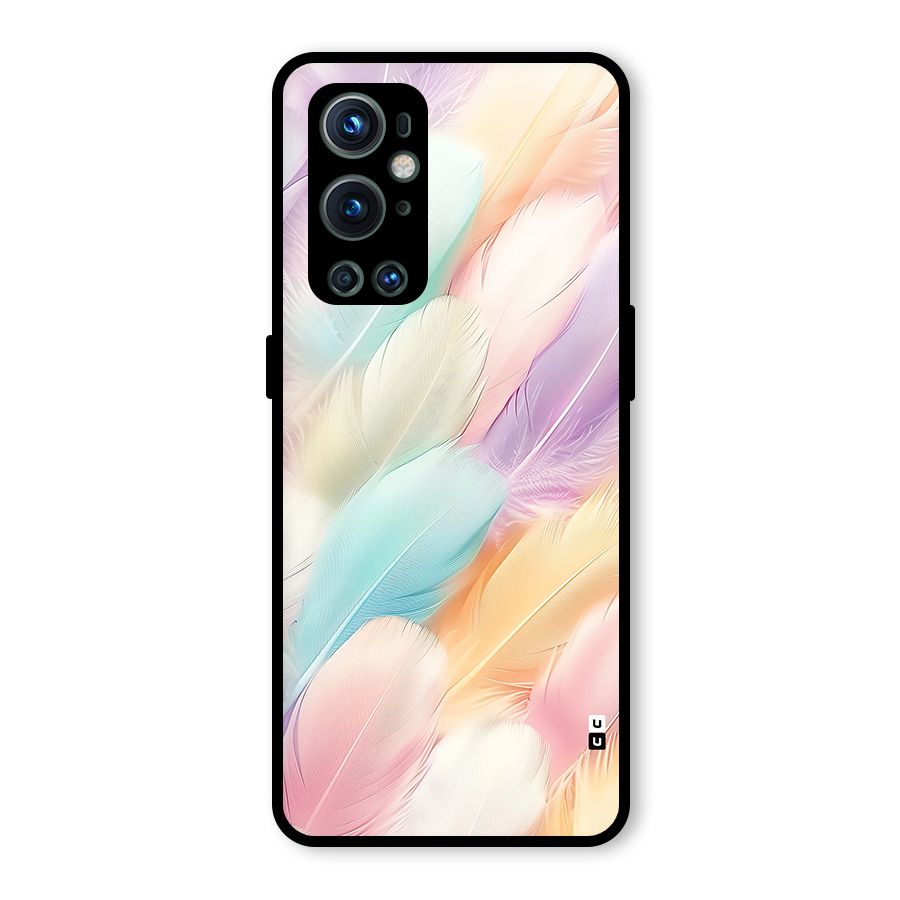 Pastel Feather Glass Back Case for OnePlus 9 Pro
