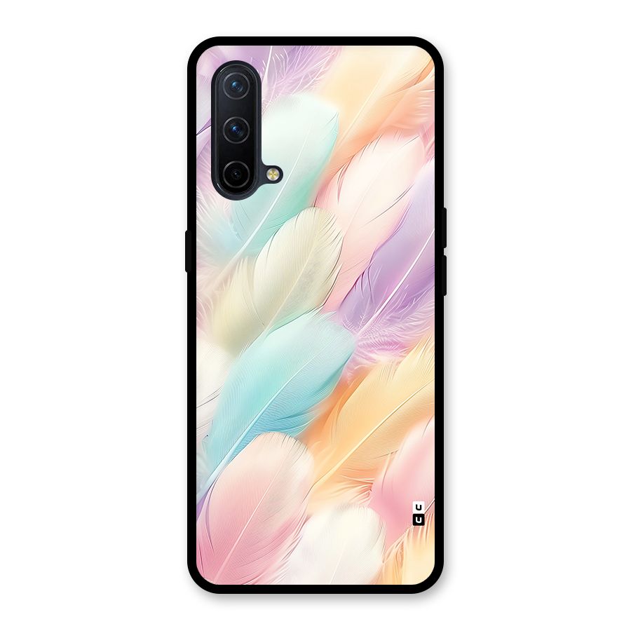 Pastel Feather Glass Back Case for OnePlus Nord CE 5G