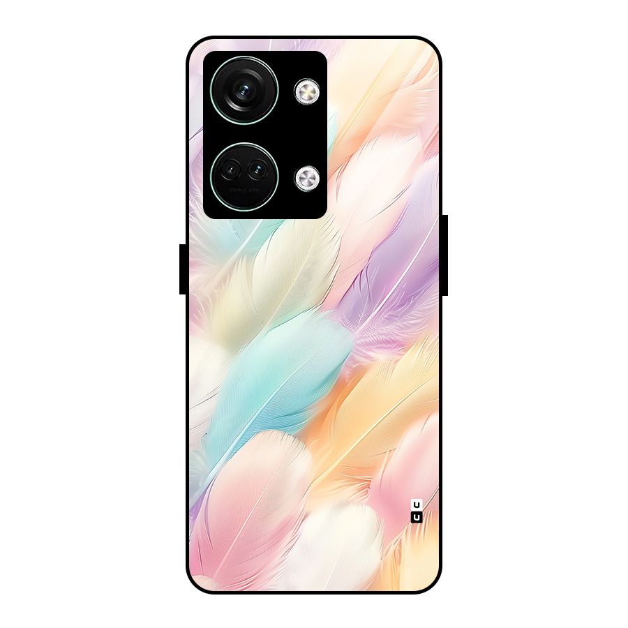 Pastel Feather Glass Back Case for Oneplus Nord 3