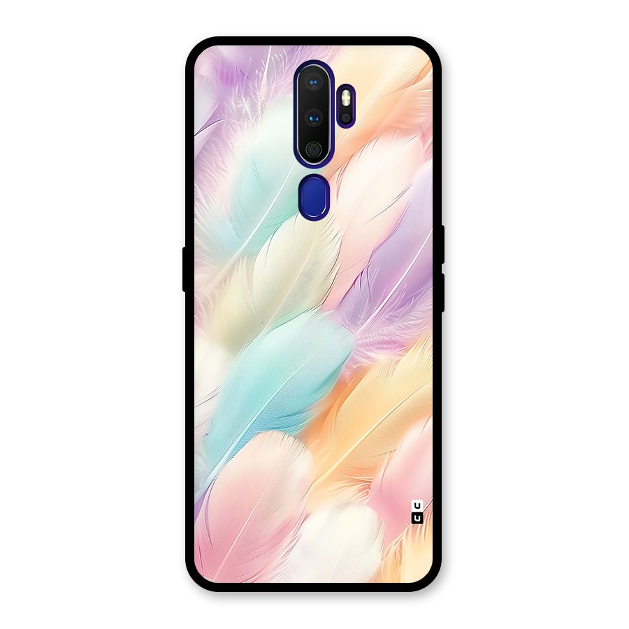 Pastel Feather Glass Back Case for Oppo A9 (2020)