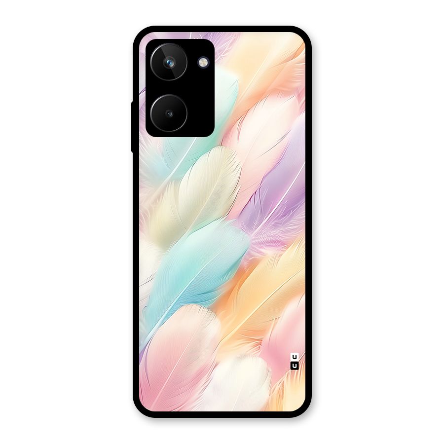 Pastel Feather Glass Back Case for Realme 10